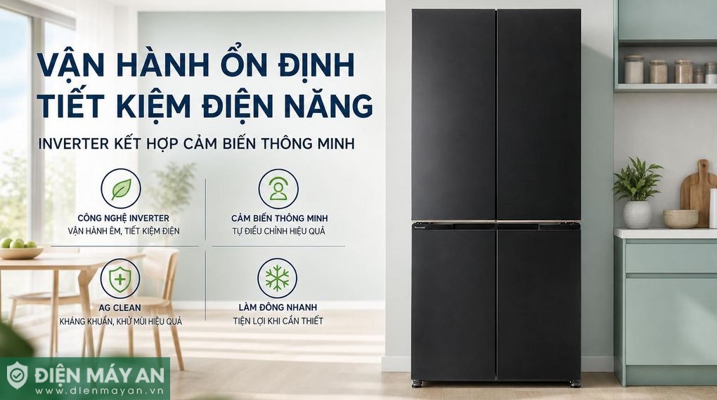 Tủ lạnh âm tường Panasonic Inverter 445 lít Multi Door NR-XZ520CWKV